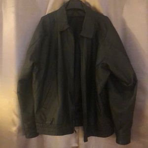 Men’s black leather jacket